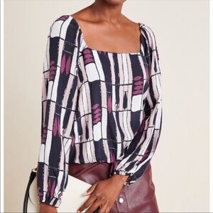 Anthropologie The Odells Eloise Abstract Blouse